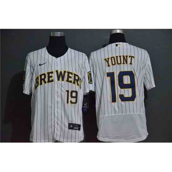 Brewers 19 Robin Yount White 2020 Nike Flexbase Jersey